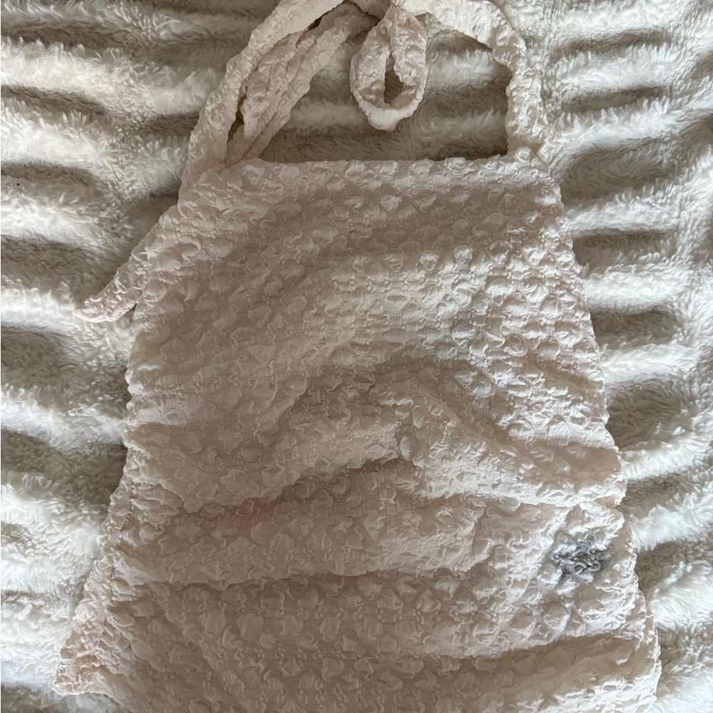 SHEIN Cream Lace Halter Top